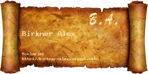 Birkner Alex névjegykártya